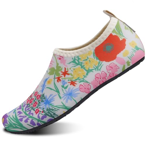 Image of WateLves Water Shoes for Womens Mens Barefoot Quick-Dry Aqua Socks for Beach Swim Surf Yoga Exercise New Translucent Color Soles