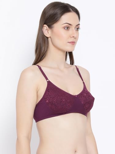 Image of Softline Women's Cotton Rich Wire-Free Full Coverage Bra Combo | Non-Padded | Fancy Lace Design | Pack of 2