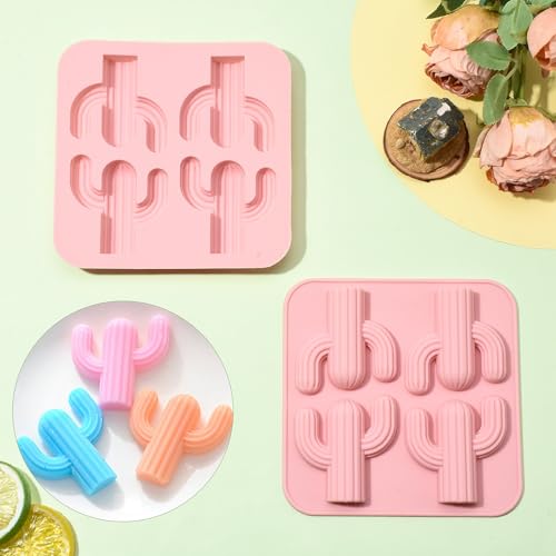 Molde para cubitos de hielo cactus 2 piezas silicona miniatura 6