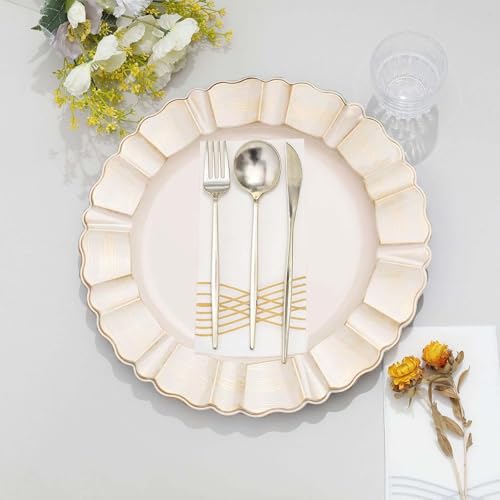 Platos desechables acrílicos beige 13" pack x6 miniatura 2