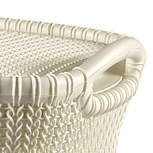 Miniatura 6 de Curver Hamper- Baúl Para La Colada 57l, Cesto De Ropa, 45x34xh61 Cm, Acabado Knit, Blanco Oasis