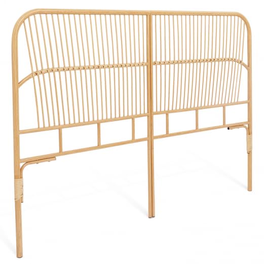 IDMarket - Cabecero de cama con pie Devi 160 cm, efecto ratán