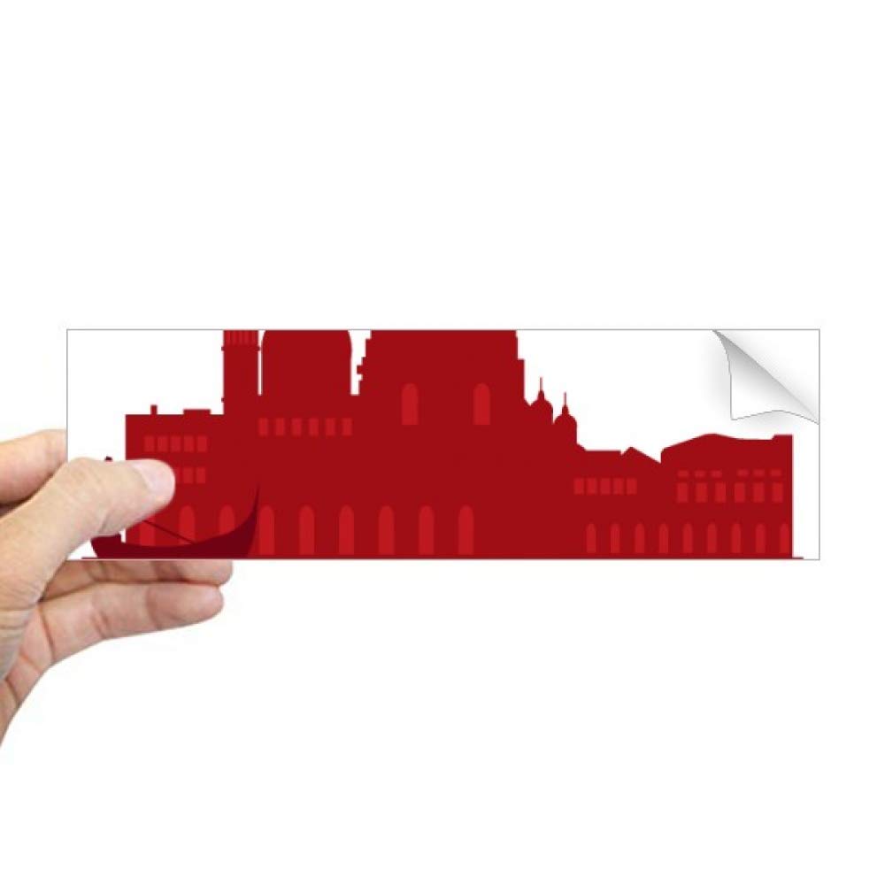 Autocollant Venise Italie Rouge rectangulaire sticker décoration pour carnet de notes