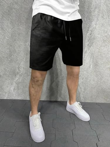 Mens Drawstring Shorts Casual Elastic Waist Pants Comfy Workout Shorts Running Shorts with Pockets4