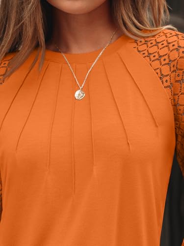 AUTOMET Womens Long Sleeve Shirts Pleated Lace Tops Fall Fashion Outfits Business Casual Blouses