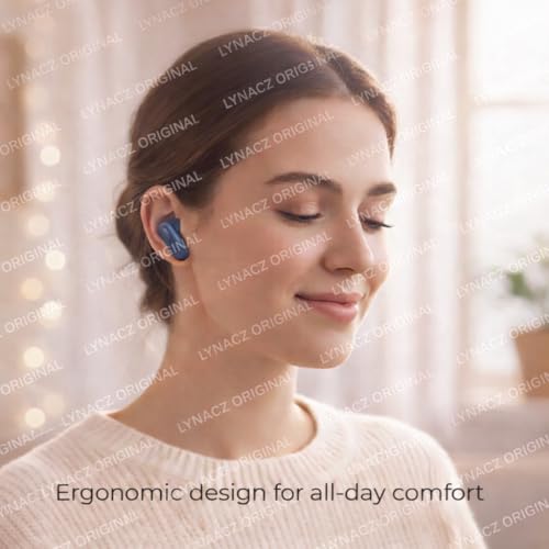 Image of Lynacz Original True Wireless Bluetooth Earbuds Compatible with Oneplus Buds 2r with 12.4mm Drivers, 38 Hours Playback, Microphones for Clear Conversations & Travel Friendly [Black]