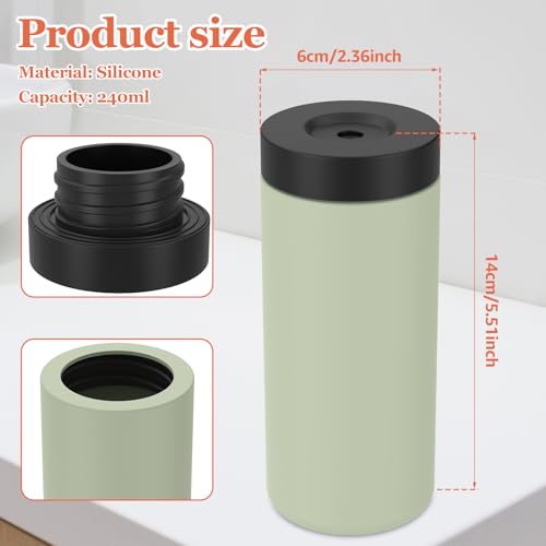 Image of Silicone Dish Soap Dispenser, Reusable Soap Dispenser, Easy to Fill to Use Dish Soap Squeeze Bottle, 240ml Dishwashing Liquid Dispenser Portable Hand Soap Bottle for Kitchen Sink (Green)