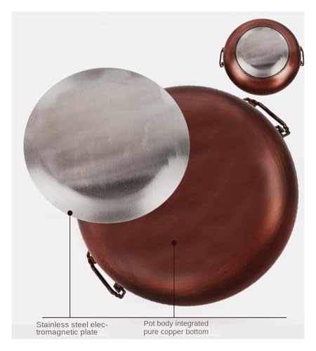 Olla caliente china de cobre de 28 cm con construcción artesanal duradera 5
