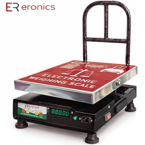 Image of Stainless steel 304 top,100kg capacity Digital Weighing Machine /Scale for Shops, Factories & Poultry | Heavy Duty with Dual Bright Display for Industrial,Platform scale, Supermarkets,