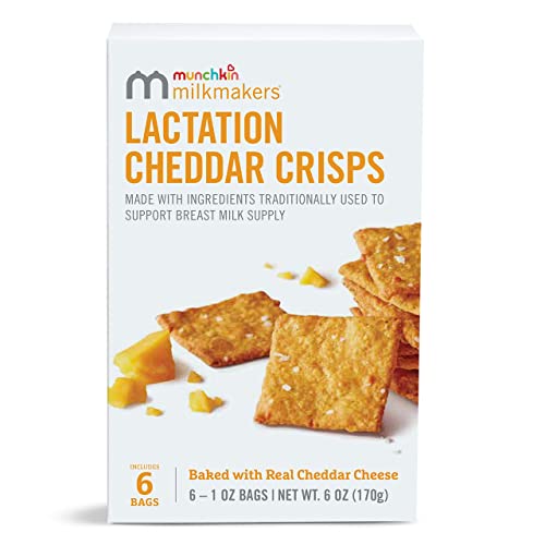 Image of Munchkin® Milkmakers® Lactation Cheddar Crisps for Breastfeeding Moms with Oats and Flax, 6 Count
