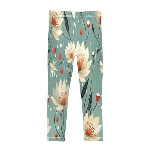 Toddler Girls Leggings Printed Yoga Pants Leggings White Flower Red Dot for Kids2