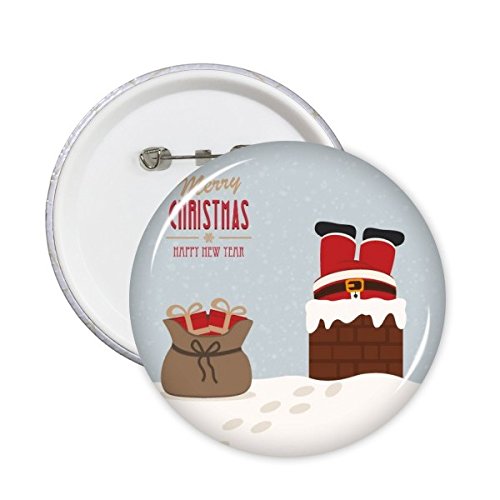 Bouton Joyeux Noël Père Noël lot de 5 petites épingles rondes pour fêtes