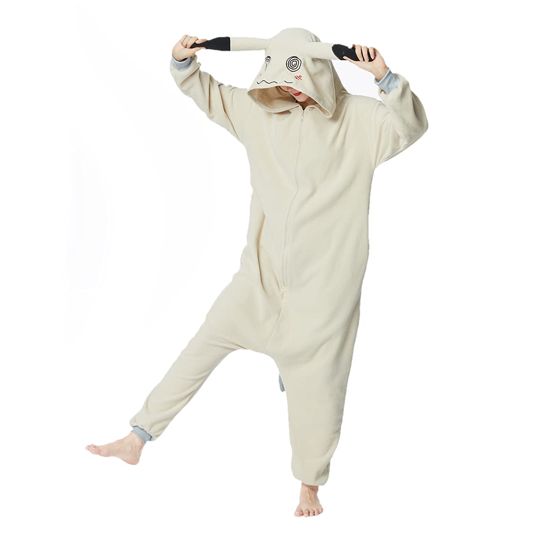 Adult Mimikyu Cosplay Costumes Onesie Pajamas One-Piece Jumpsuits for Men Women, Zipper Closure