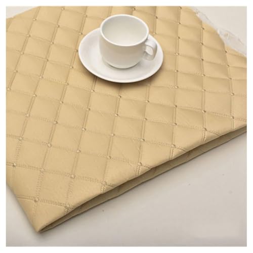 Similicuir matelassé beige foncé 1,4x2m en vinyle étanche pour sellerie et couture de coussin