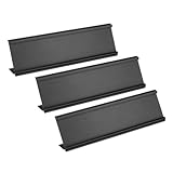 Ubric 3Pcs Desk Name Plate Holder 20x6cm L-Shaped Metal Desk Name Sign Rack Display Stand für Meeting Room Office Home Schwarz