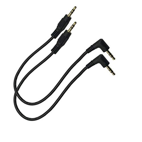 MMNNE 2Pack 8inch 3.5mm 90 Degree Right Angle Male Auxiliary Stereo Audio Jack to Jack Male to Male Cable for iPhone, iPod, iPad,Smartphones, Tablets and Speakers Black