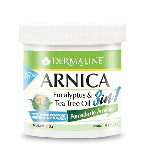 DERMALINE Arnica 3 in 1 Ointment 5 OZ Eucalyptus Tea Tree Oil Vitamin E