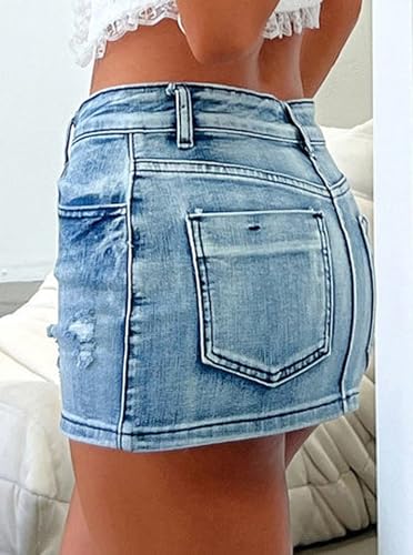 Women's Stretch Denim Bodycon Mini Skirt3