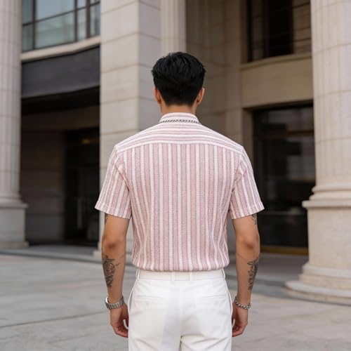 Image of Lymio Men Shirt || Striped Shirt for Man || Half Sleeve || Stylish Look (Packs Also Available) (Crazy-Half)