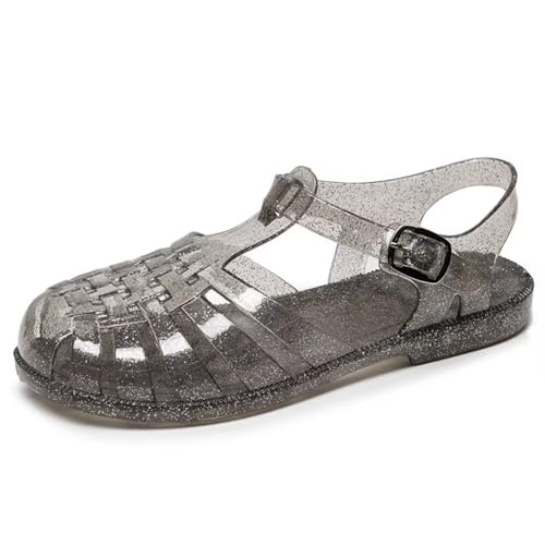 Image of Hee grand Crystal Jelly Heel Sandals for Women Summer Beach Jelly Shoes