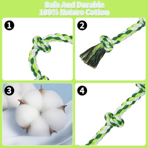 Mrltau 2 Pack 3 Knoten Hundespielzeug Seil, Mittel Und Klein Dog Toys, Hochbelastbar Hundespielzeug Unzerstörbar, 100% Baumwolle Hundespielzeug Seil, Zerrspiel Dog Toys