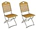 DEGAMO Klappstuhl Gartenstuhl Kurgarten Bad Tölz, Gestell Stahl verzinkt + transparent pulverbeschichtet, Holz Robinie (2-er Set)