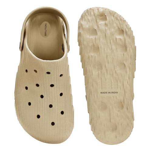 Image of BRUTON Premium Classic Casual Clogs /Sandals with Adjustable Back Strap for Adults | Comfortable & Light Weight | Stylish & Anti-Skid | Waterproof & Daily Mules for Gents /Boys