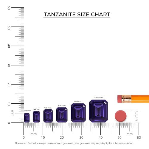 Lab Grown Tanzanite Emerald-Cut Solitaire Engagement Rings for Women in Silver/Gold, December Birthstone Jewelry Gifts for Her Birthday, Anniversary, Wedding, Christmas, Mothers Day, Valentines3