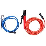 Farbe schwarz Glossia Zubeh？R für Schwei？ Ger？Te 200 Ampere Elektroden Halter 5M Kabel + 200 Ampere Erdung Klemme 2M-Kabel, Beide mit Stecker Dkj10-25
