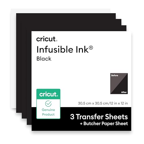 Cricut® Infusible Ink® Transfer Sheets, Black (3 ct) - 12 x 12in - Comes with Butcher Paper -...