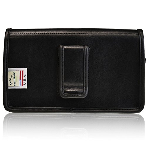 Turtleback Black Leather Holster Case Pouch With Metal Belt Clip - Made In Usa Fits Samsung Galaxy Note 3 Iii With Ob / Ballistic Case- Made In Usa #TOP2