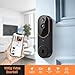GridTera 1080p Wireless Video Doorbell Camera, AI Human Detection, Live View, Night Vision, Cloud Storage, 2.4G WiFi, Battery Powered, Indoor Outdoor Surveillance (Comes with Doorbell Receiver)