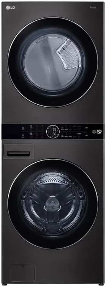 Lavadora de Roupas Lava e Seca Wash Tower LG 17KG Aço Escovado Preto 220V WK17BS6A