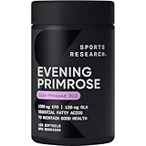 Sports Research® Evening Primrose Oil with GLA - Cold Pressed Primrose Oil supporting Women's Health - Hexane Free · Non-GMO · Gluten Free - 120 Count Softgels