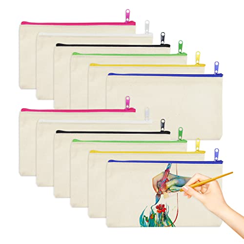 WACH AUF 12 Pezzi Astuccio in Tela Bianco Fai da