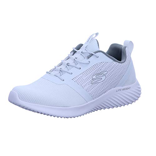 Skechers Herren Bounder Sneaker, White Mesh Pu Trim, 41 EU