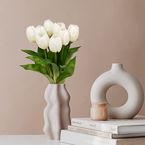 Softflame Artificial/Fake/Faux Flowers - Tulip White 8Pcs For Wedding, Home, Party, Restaurant #TOP6