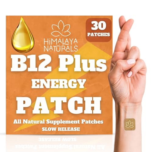 Himalaya Naturals B12 Plus Energy Patches - Methylcobalamin B12-30-Day Supply for Energy Boost, Enhanced Stamina & Quick Recovery - B12 for Daily Vitality