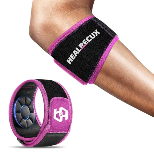 Healrecux Ellenbogenbandage Männer Damen, Einstellbare Tennisarm und Golferarm Bandage für Sehnenentzündung, Unterarm Schmerzen, Kompression Armbandage Ellbogen Manschette