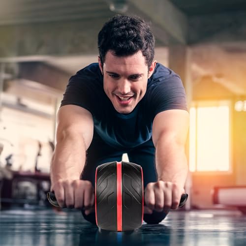 Ab Roller Wheel with Knee Pad Mat,Automatic Rebound Abdominal Wheel Abs Workout Equipment,Home Gym Equipment,No Noise Ab Wheel for Men&Women Abdominal - Thumbnail 6