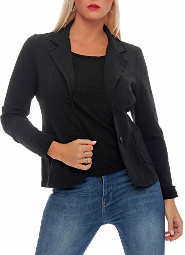 Malito Blazer 1651 - Giacca da donna con bottoni, stile classico Nero XL
