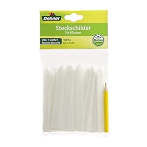 Dehner Plantaccessoires, steeketiketten met potlood, 100 stuks, lengte 12 cm