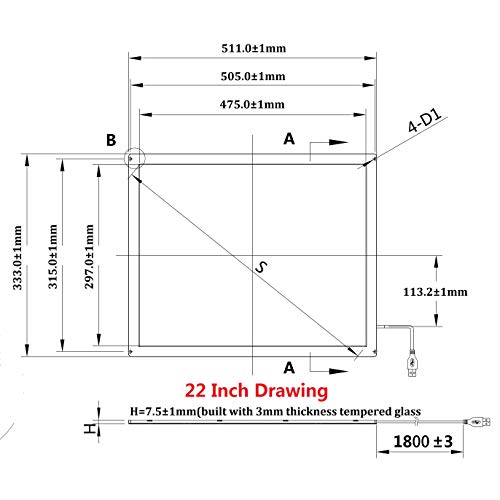 image for DeYoWo 22 Inch Multi Points IR Touch Screen, Infrared Touch Screen Pan
