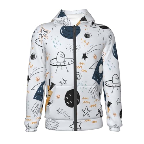 Cartoon Planets Kids Pullover Hoodies Boys Zip Up Sweatshirts Girls Athletic Clothes with Pocket2