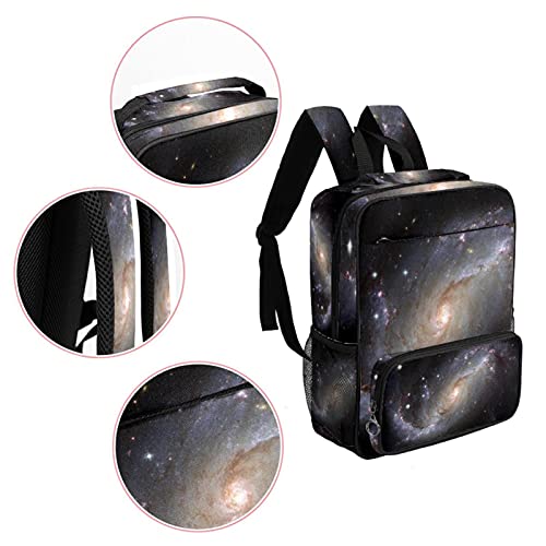 Sac à dos décontracté imprimé galaxie avec compartiment ordinateur
