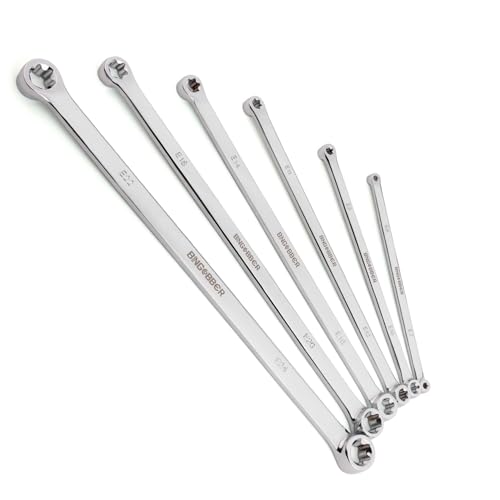 BINGCOBBER E-Torx E6-E24 Jeu de 6 clés polygonales Torx extra longues double en acier CR-V Idéal pour la voiture, la moto et l'entretien mécanique