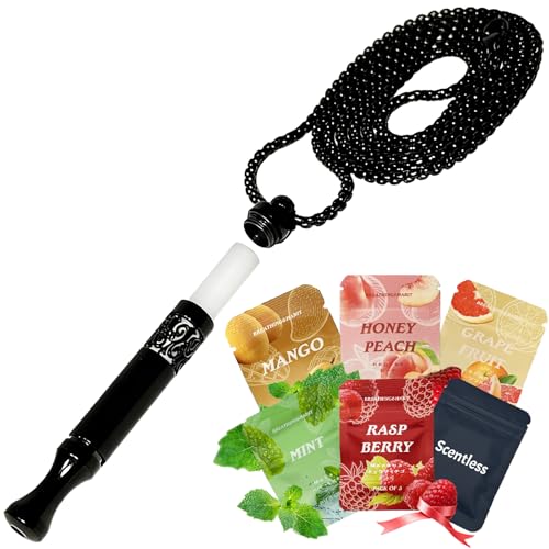 Quit Smoking Breathing Necklace V2 Breathing Necklace for Fidget Relief and Stress Relief Naturally Switch from Bad Habits Stop Smoking Aid for Anxiety Relief Includes 6 Flavor core