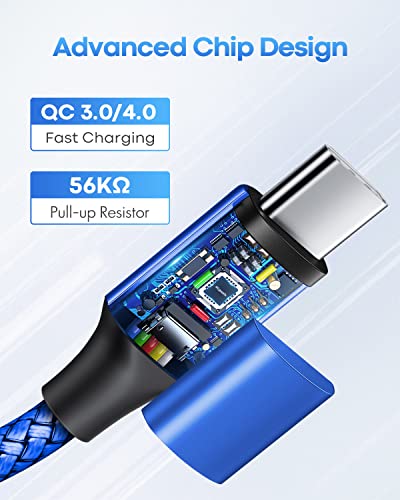 etguuds Long USB C to USB C Cable [20ft, 1-Pack], 20 Foot USB 2.0 Type C to Type C Charging Cable, Nylon Braided Cord, for Samsung Galaxy, Note, Fold, LG, Moto, Pixel, Switch & USBC Laptop Tablet