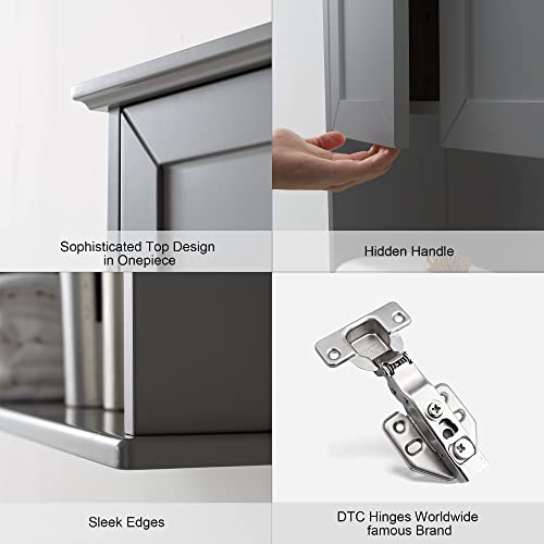 Grey-Cabinet-Wall-Mounted-with-2-Doors-Wooden-Medicine-Cabinet-with-Adjustable-Shelf-23x-29-Over-Toilet-Wall-Hanging-Cabinets-for-Bathroom-Bedroom-Kitchen-Laundry-Room Grey Cabinet Wall Mounted with 2 Doors Wooden Medicine Cabinet with Adjustable Shelf 23x 29 Over Toilet Wall Hanging Cabinets for Bathroom Bedroom Kitchen Laundry Room