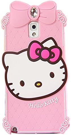 Galaxy Note3 Case,Galaxy Note3 Silicone Case,Hello Kitty Case,Tribe-Tiger Cute Cartoon Crystal Diamond Hello Kitty Soft Silicone Case Cover Compatible With Samsung Galaxy Note 3 N900(Pink)